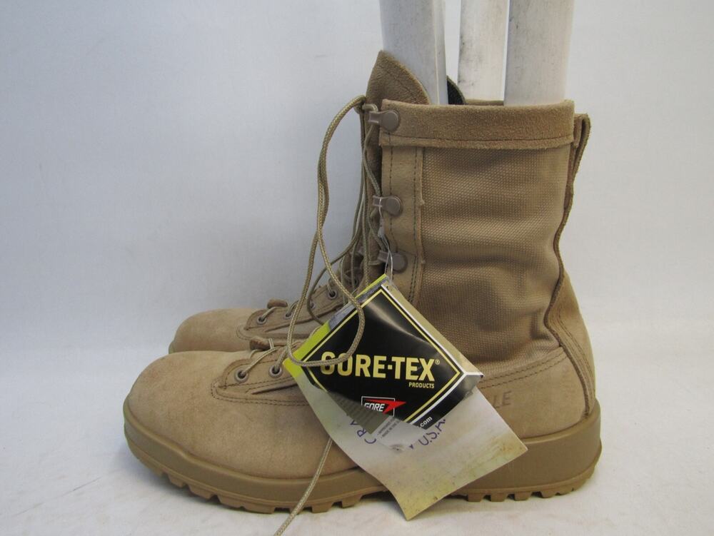 EUC Belleville Mens Sz 12.5 R Tan Suede Gore-Tex Combat Tactical Military Boots